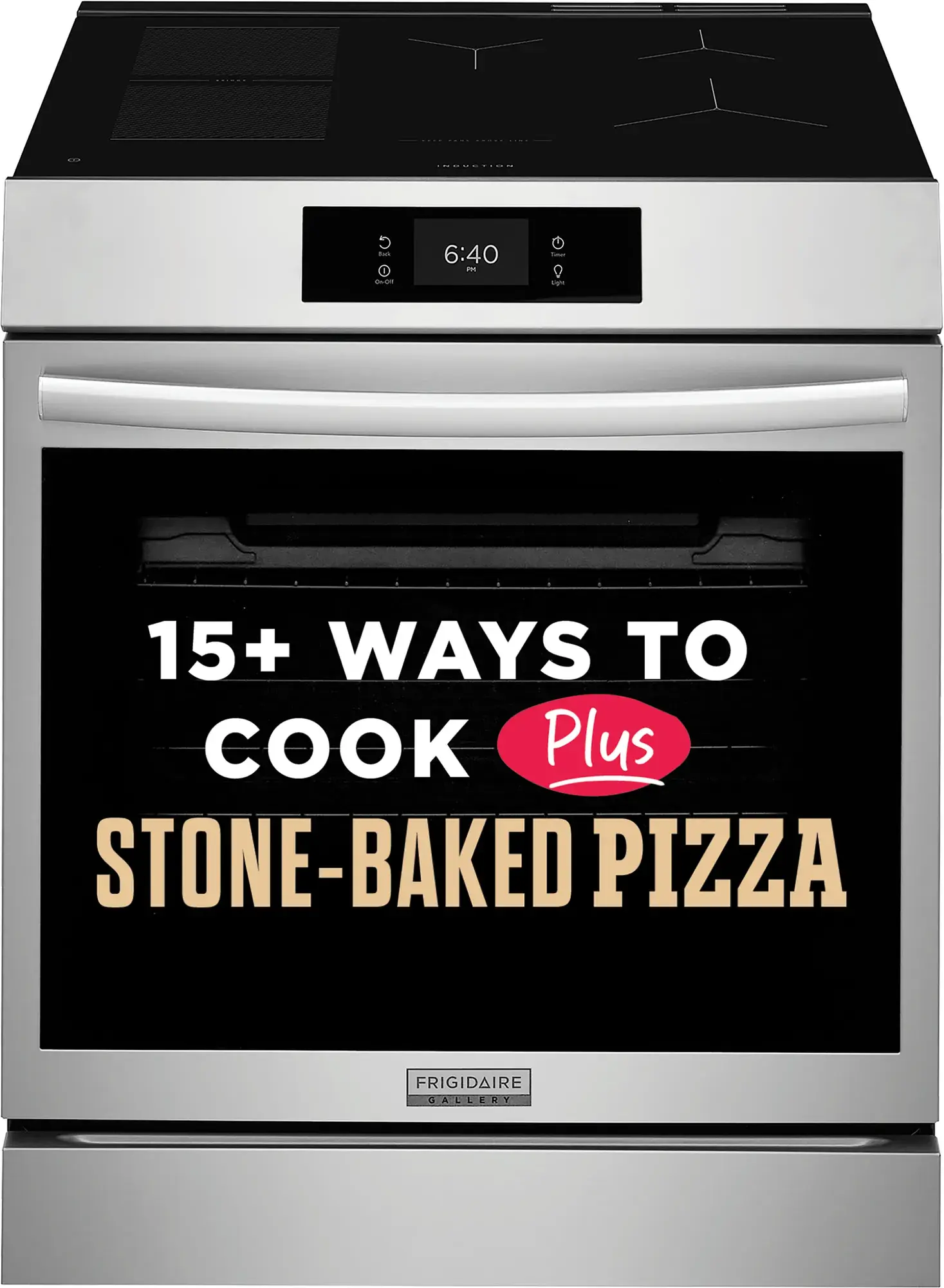 30" Front Control Induction Range with Stone-Baked Pizza