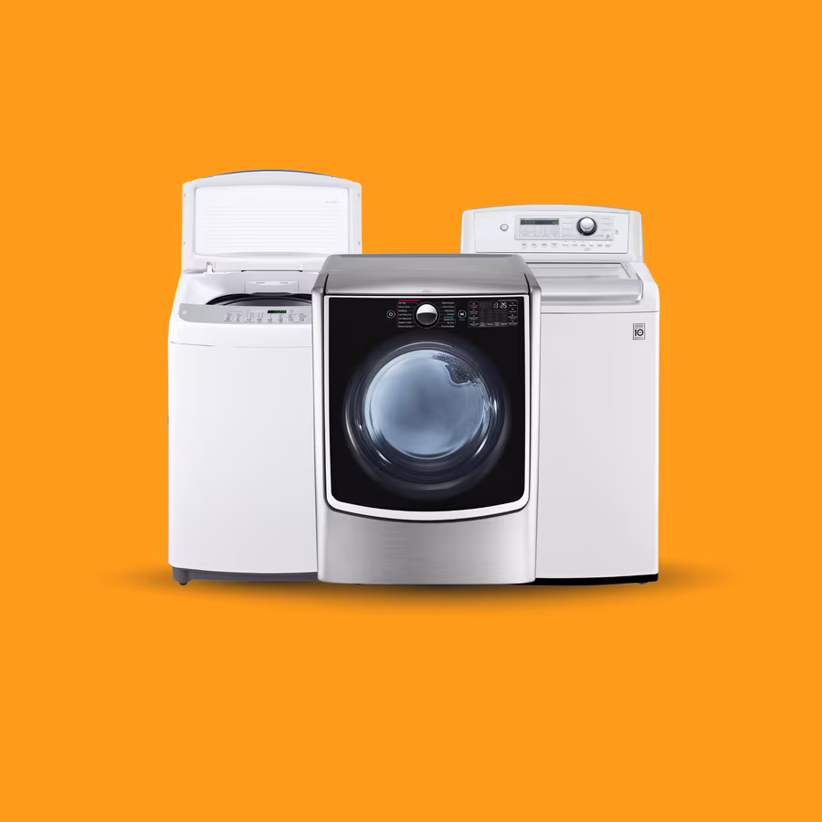 A top-load washer and a matching dryer