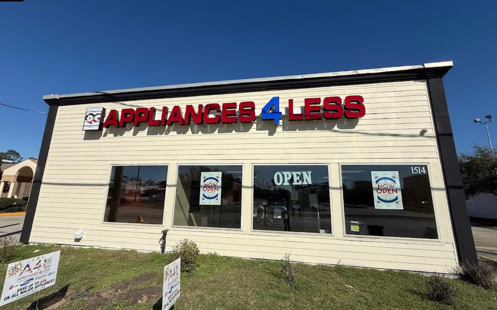 The Appliances 4 Less storefront on Gause Blvd in Slidell